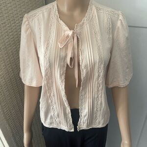 Free People Tie Front Blouse